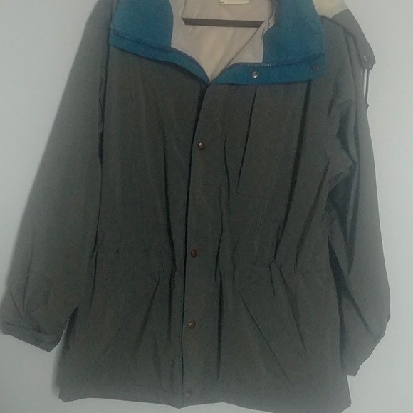 Vintage L.L.Bean Gore-Tek jacket EUC khaki grey and blue - Picture 1 of 15